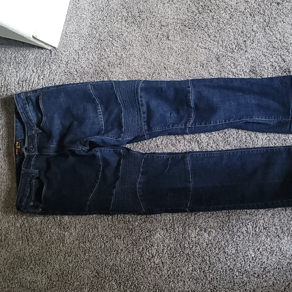 STUNNING RING OF FIRE SLIM BIKER JEANS - Picture 1 of 7